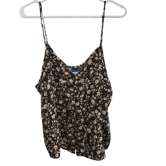Old Navy black and cream floral tank top - Picture 6 of 11